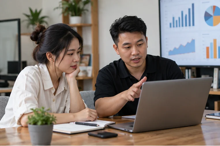 Minh họa trao đổi kế hoạch giữa doanh nghiệp và chuyên viên