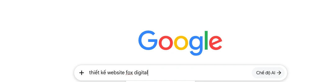 Minh họa tìm kiếm thiết kế website Fox Digital