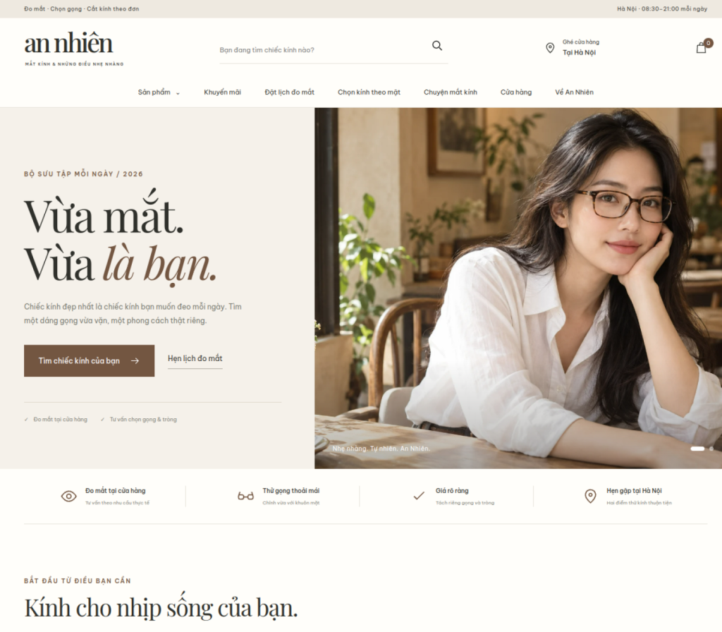 Website kính mắt An Nhiên